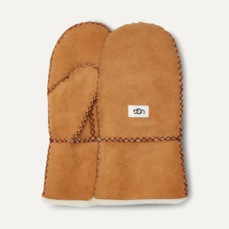 Moufle en peau de mouton avec couture