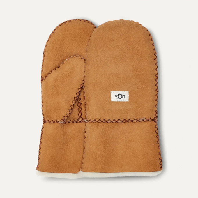 Moufle en peau de mouton avec couture