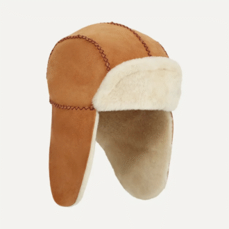 Trappeur en peau de mouton avec couture